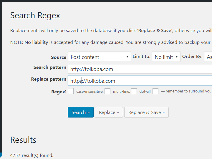 ロリポップからConohaWingへのサーバ移行手順
Search Regexの利用